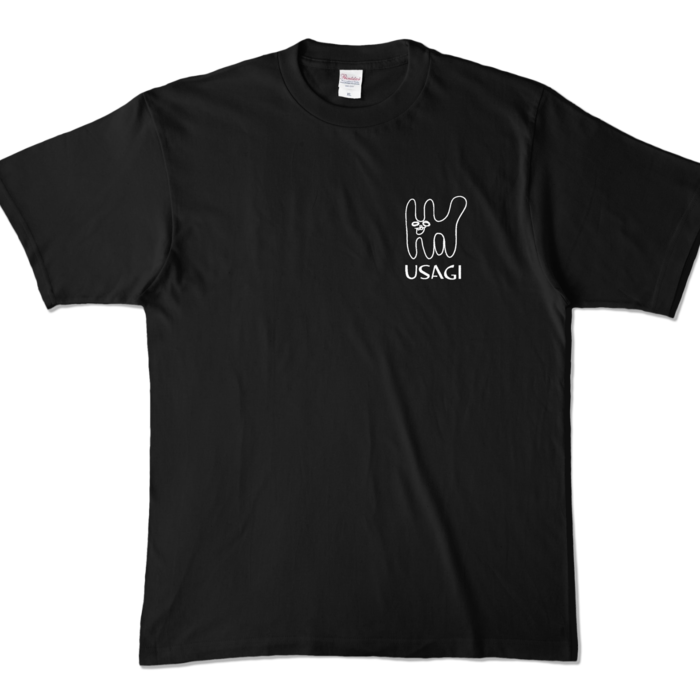 ご機嫌なUSAGIカラーTシャツ - XL - ブラック (濃色)
