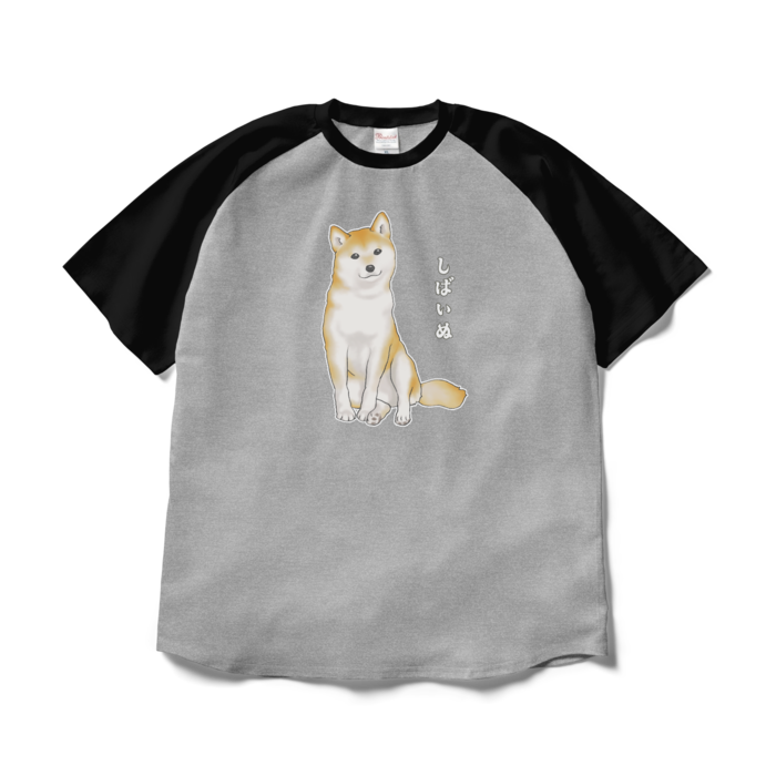 ラグランTシャツ - XL - 杢グレー×ブラック / Size XL, Heather Grey & Black