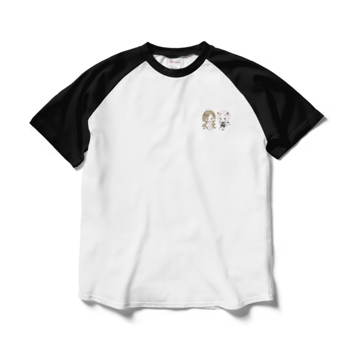 ラグランTシャツ - L - ホワイト×ブラック