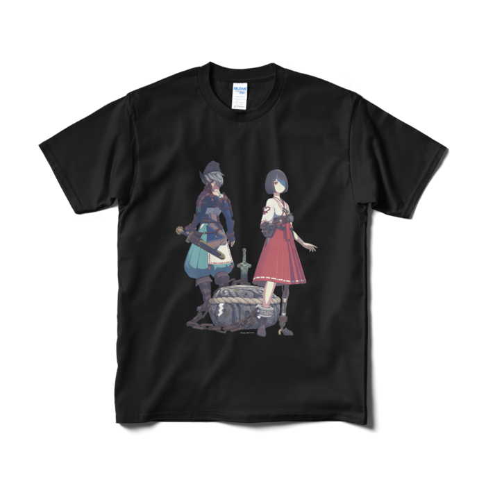 『オノゴロ物語』ハル＆マサタケ（A）Tシャツ（短納期） - M - ブラック