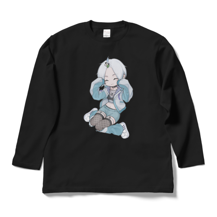 ロングスリーブTシャツ - L - ブラック（笑顔）