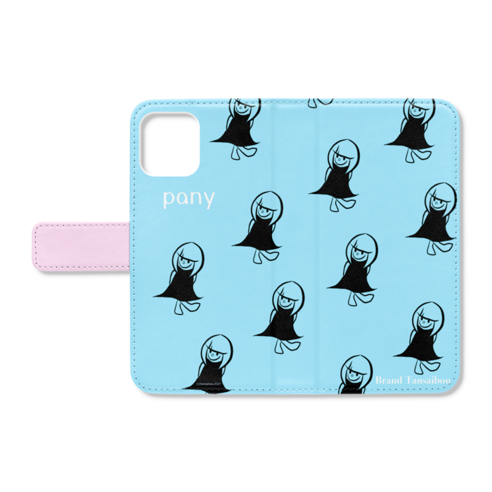 手帳型iPhoneケース - iPhone11Pro - ストラップ穴 なし(ブルー)