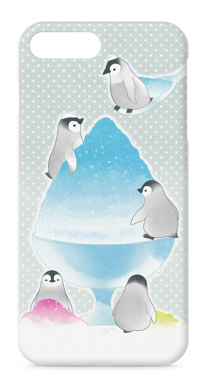 かき氷とペンギンiphoneケース 緑 旭月鳥 Booth