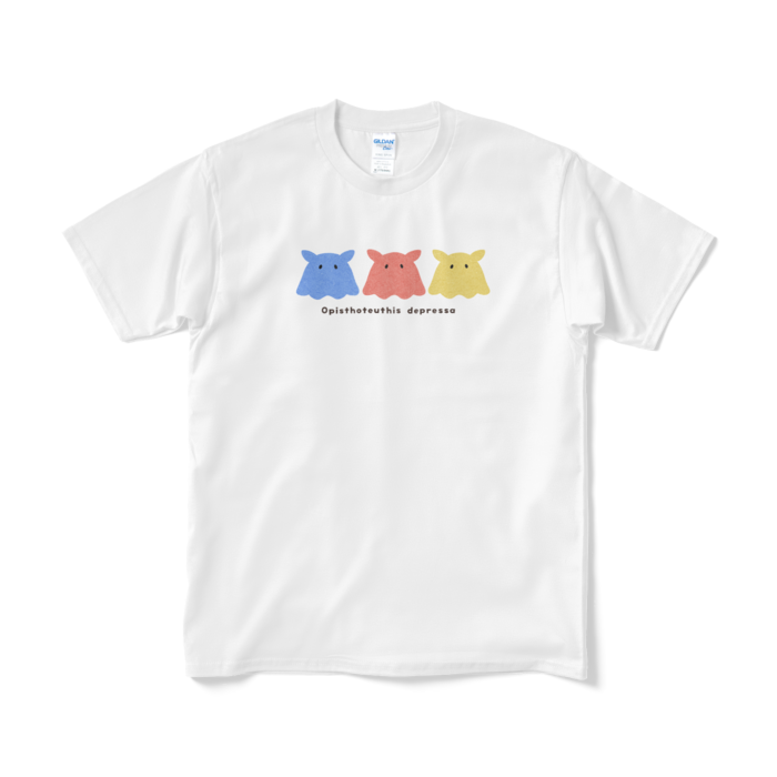 めんだこ３匹３色Tシャツ - M - ホワイト