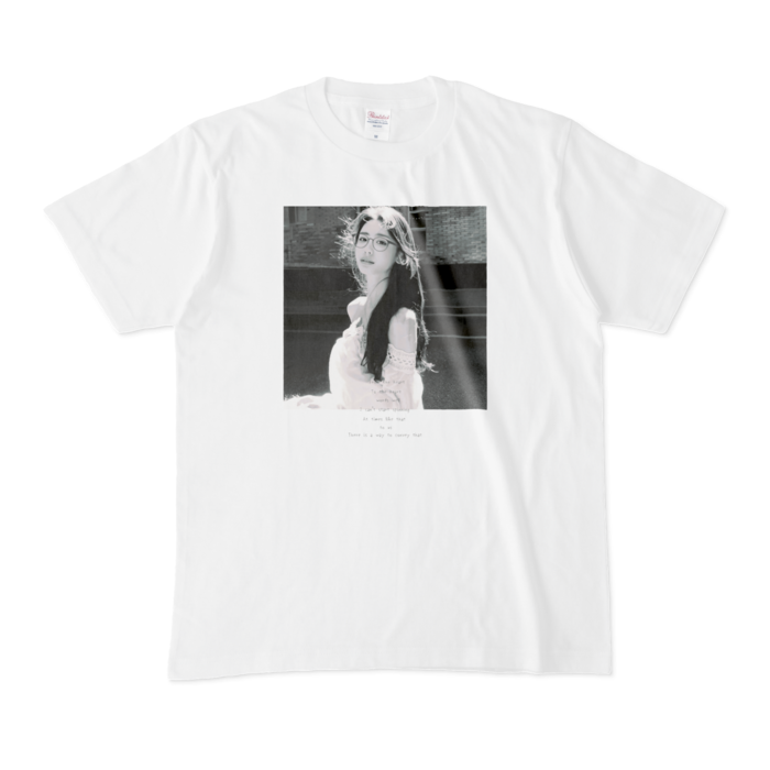Tシャツ - M - 白（白黒プリント）