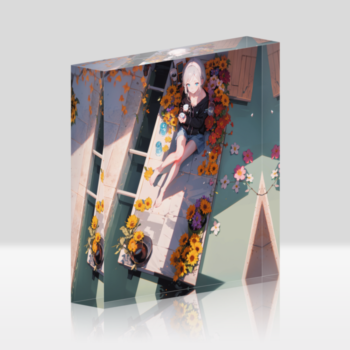 アクリルブロック（背面ホワイト） - 100x100mm(1)