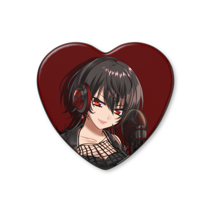 ハート缶バッジ - 52.5 × 57mm