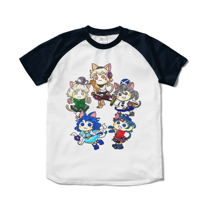 ラグランTシャツ - S - ホワイト×ネイビー