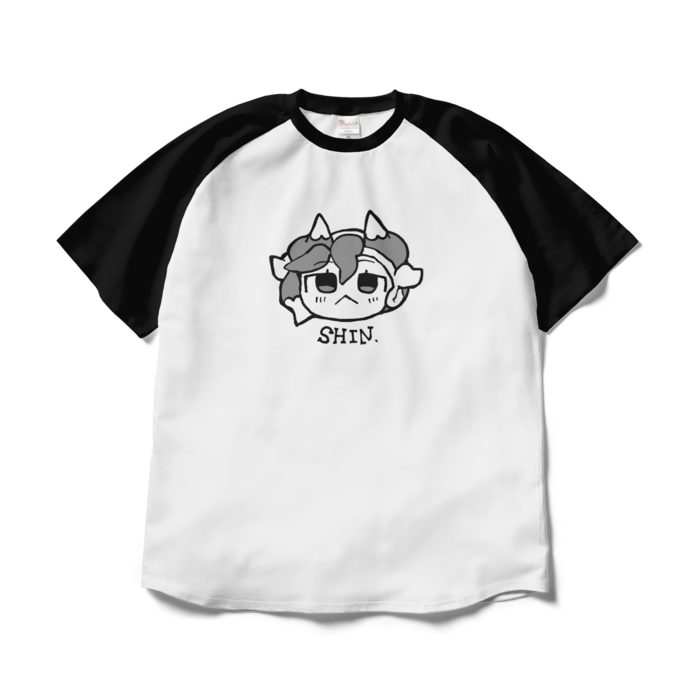 ラグランTシャツ - XL - ホワイト×ブラック