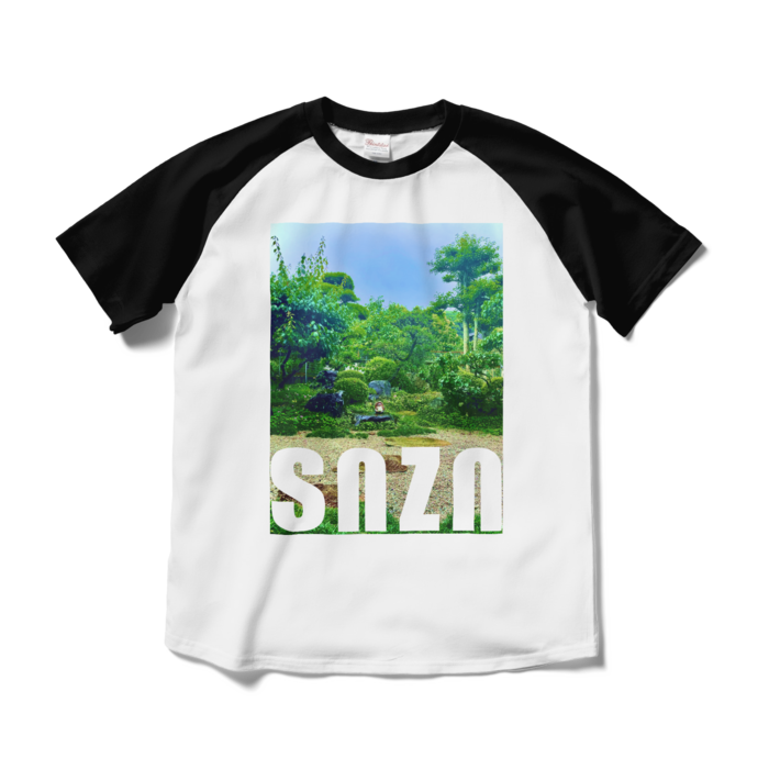 ラグランTシャツ - M - ホワイト×ブラック