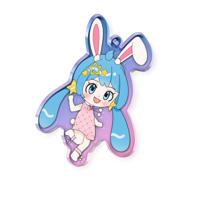 オーロラアクリルキーホルダー - 70 × 70mm