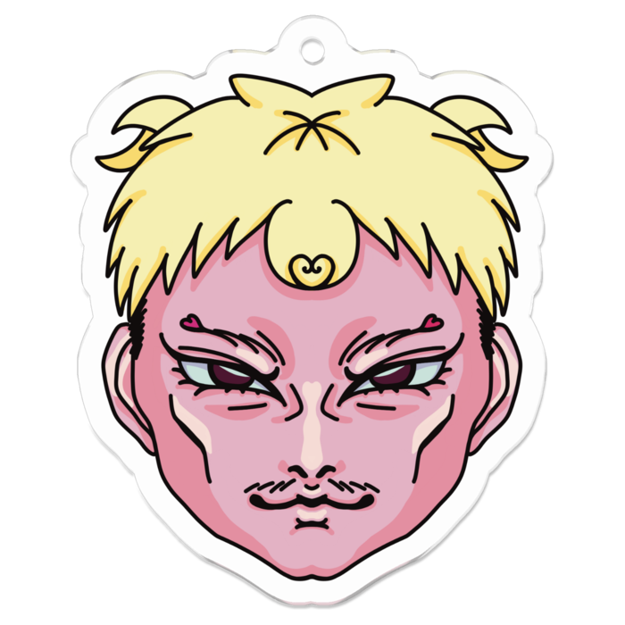 【ぴんくちゃん】アクリルキーホルダー - 50 x 50 (mm)