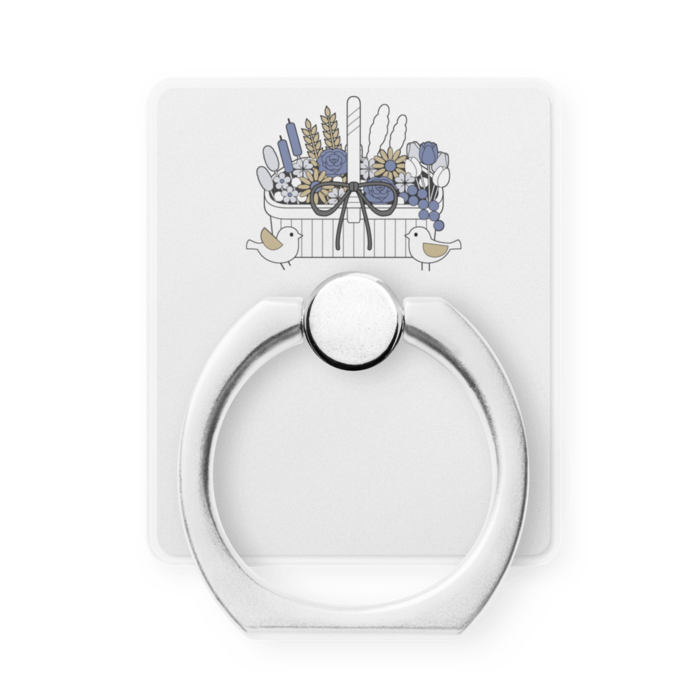 スマホリングA　縦　白色（ホワイト）