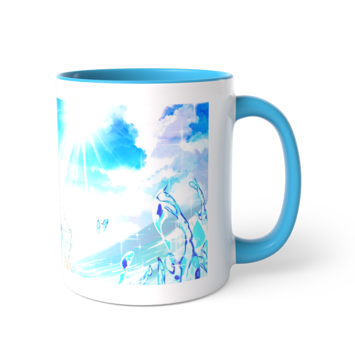 ツートンカラーマグカップ[ブルー] - 直径 8.2cm / 高さ 9.5cm