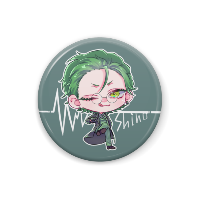 灰色の背景のSD缶バッジ- 32mm