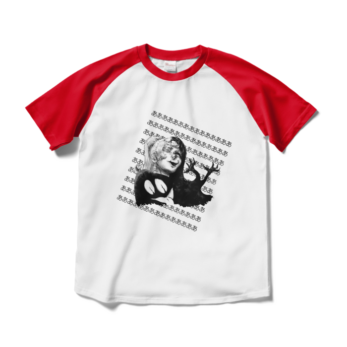 ラグランTシャツ - M - ホワイト×レッド