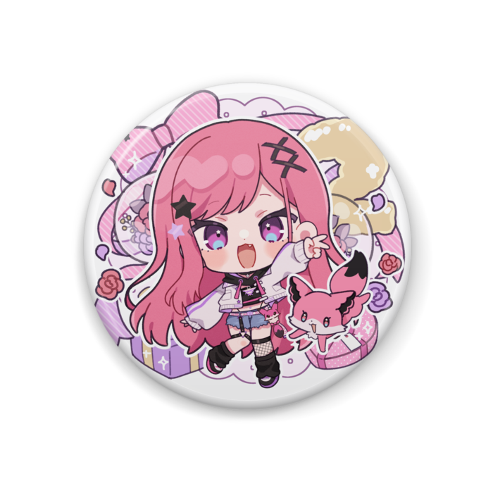 SD真朱ぐれこ缶バッジ2(きつね耳なしVer) - 44mm