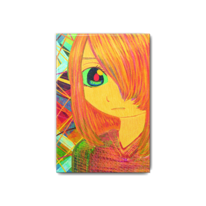 目隠れ町の女の子の缶バッチ Beacosan Booth