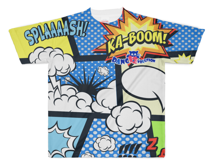 アメコミ風Ｔシャツ　ブルー - XL - 両面印刷