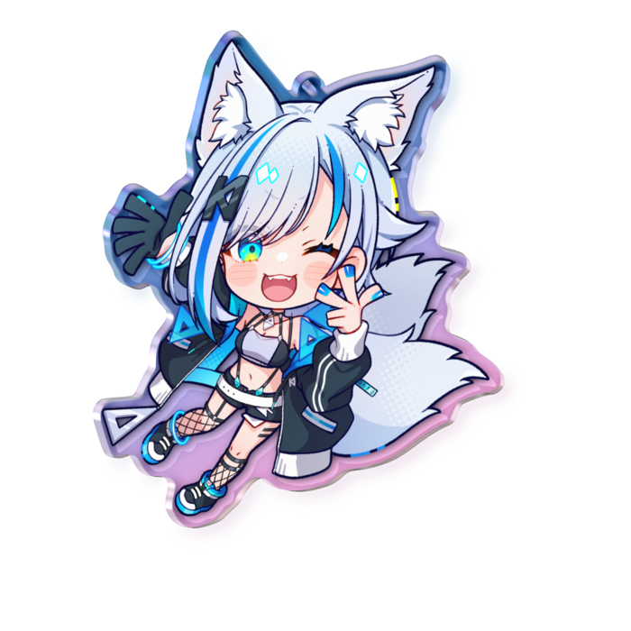 オーロラアクリルキーホルダー - 100 × 100mm