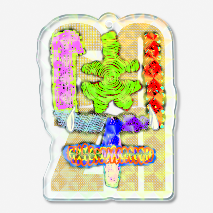 ホログラムアクリルキーホルダー - 50 × 50mm
