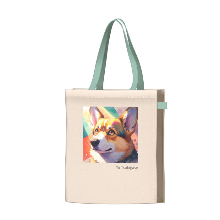 ツートンカラーバッグ - グリーン - W34 × H41 × D14cm