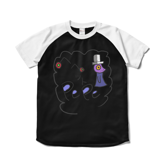 ラグランTシャツ - S - ブラック×ホワイト