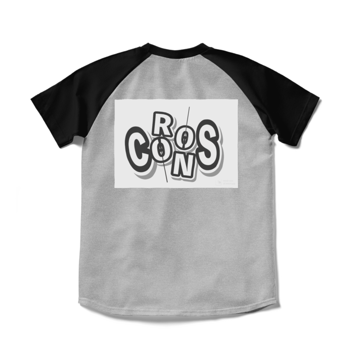 ラグランTシャツ - S - 杢グレー×ブラック