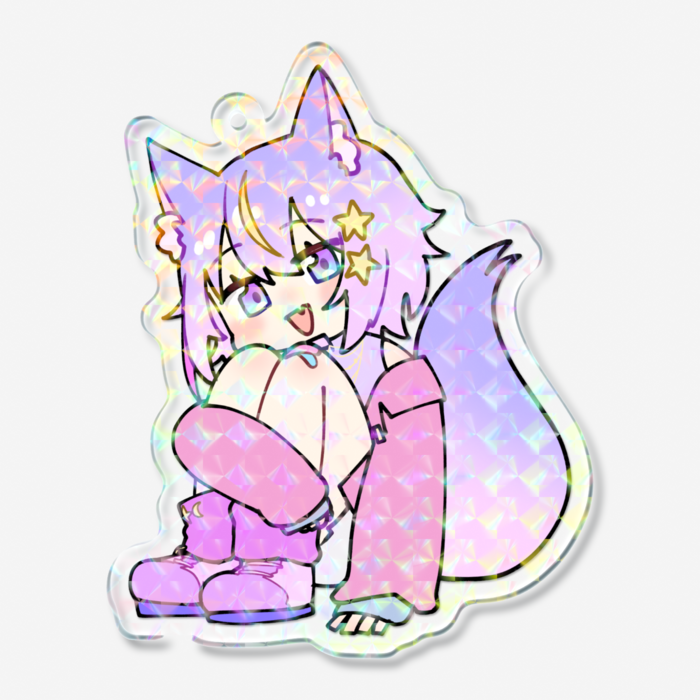 ホログラムアクリルキーホルダー - 70 × 70mm