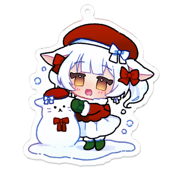 赤【雪遊び 限定】アクリルキーホルダー - 70 x 70 (mm)