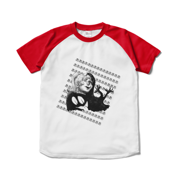 ラグランTシャツ - S - ホワイト×レッド