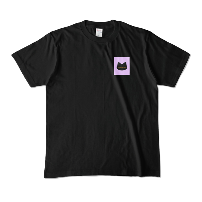 カラーTシャツ - M - ブラック /ロゴ　ピンク