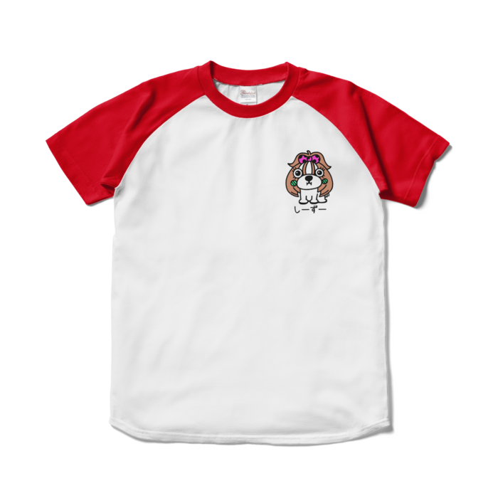 ラグランTシャツ - S - ホワイト×レッド