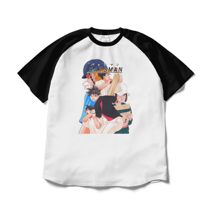 ラグランTシャツ - XL - ホワイト×ブラック