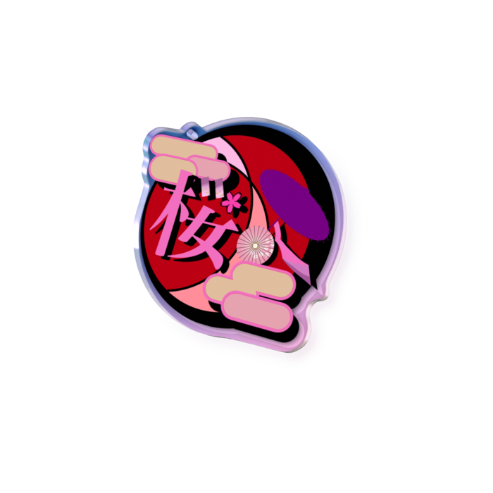 オーロラアクリルキーホルダー - 100 × 100mm