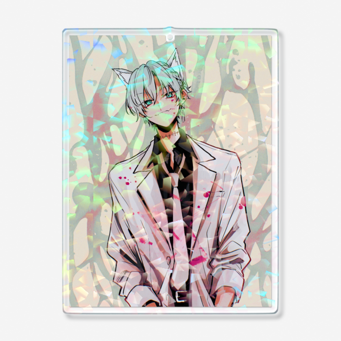 ホログラムアクリルキーホルダー - 100 × 100mm