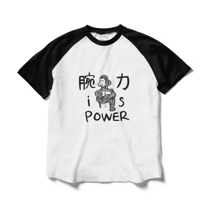 ラグランTシャツ - L - ホワイト×ブラック