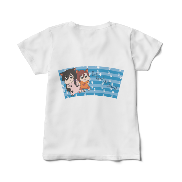 レディースTシャツ - M - 白_夏休み(背面)