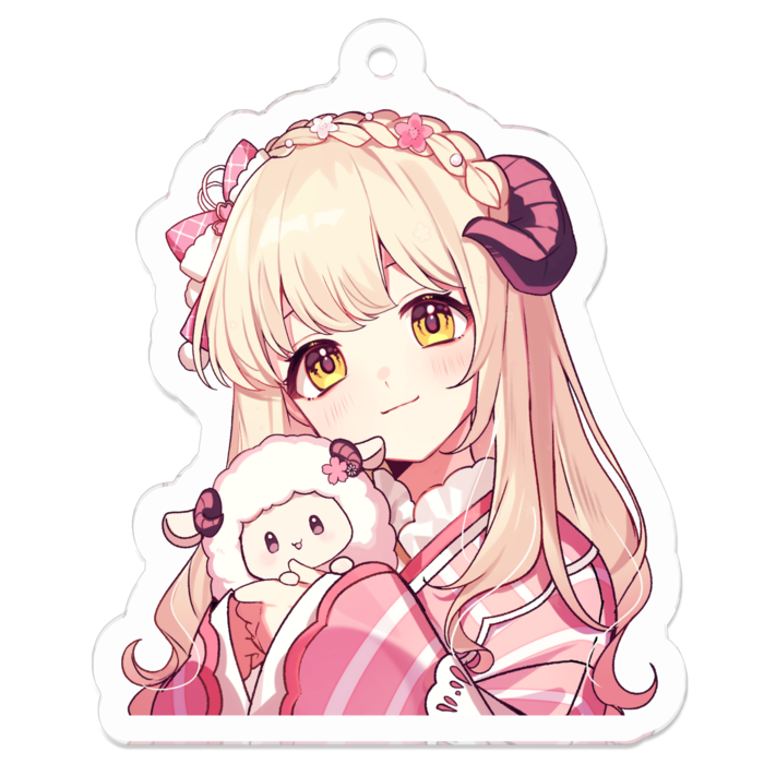 ひつじ（大正浪漫衣装） - 50 x 50 (mm)