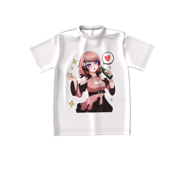 ホワイト　酔いどれTシャツ - S -