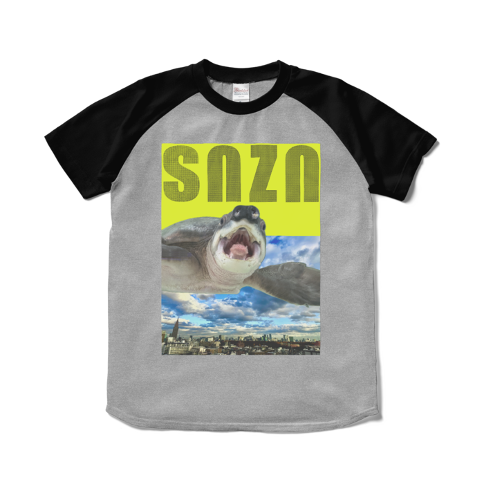 ラグランTシャツ - S - 杢グレー×ブラック