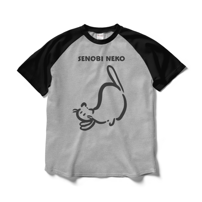 ラグランTシャツ - L - 杢グレー×ブラック
