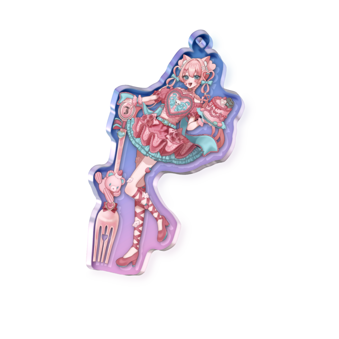 オーロラアクリルキーホルダー - 70 × 70mm