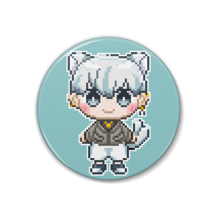 缶バッジ 水色ドットver illust:もっちぃ - 38mm
