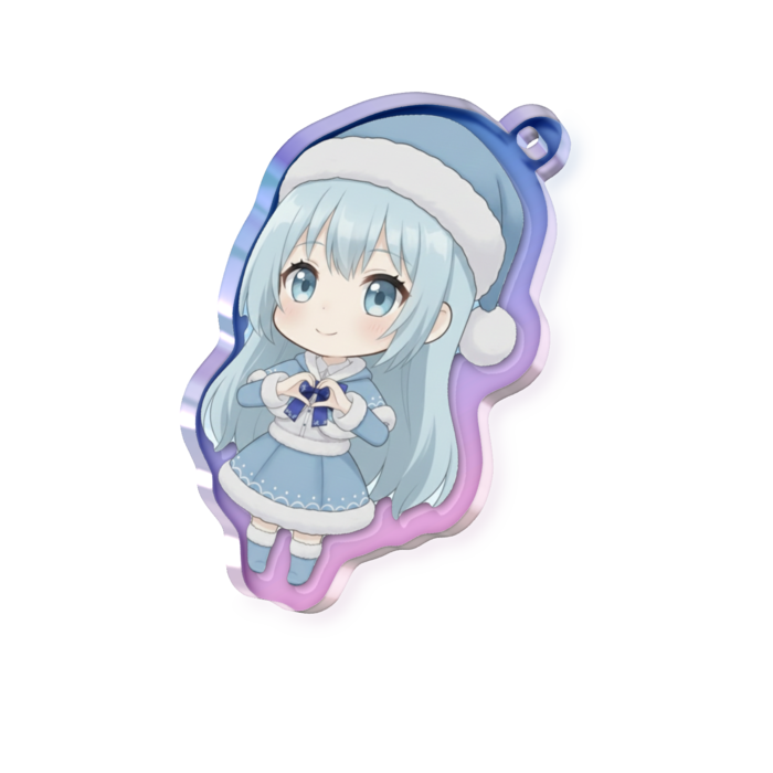 オーロラアクリルキーホルダー - 50 × 50mm