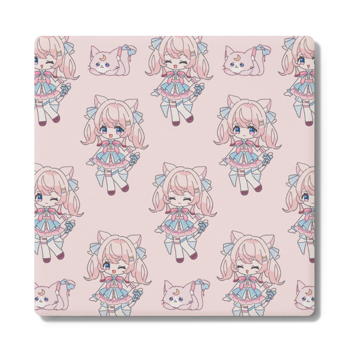 コースター（pink）- 角形