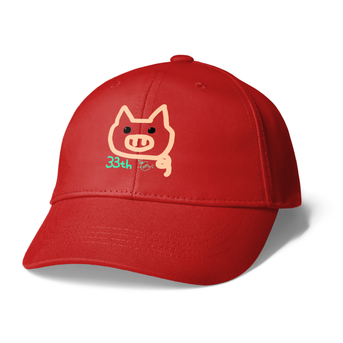 キャップ - レッド ぶたさん