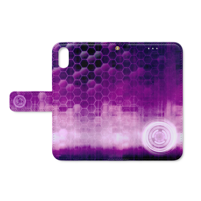 【手帳型iPhoneX用カバー】CyberModel_purple