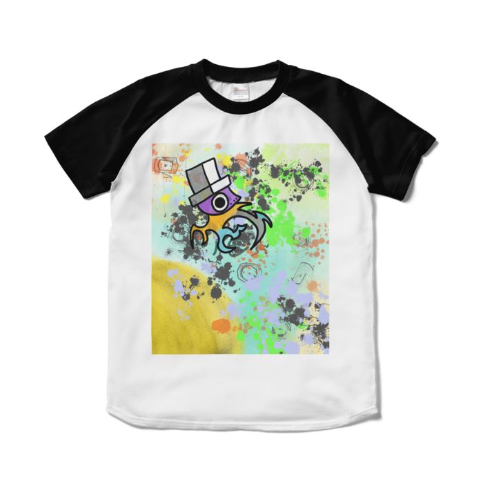 ラグランTシャツ - S - ホワイト×ブラック