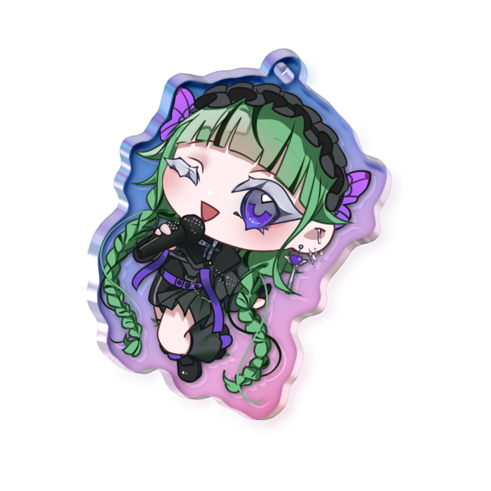 オーロラアクリルキーホルダー - 50 × 50mm